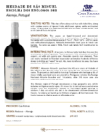 2021 Herdade de São Miguel Escolha dos Enologos Red Wine – Fact Sheet