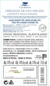 Herdade de São Miguel Relvas Family Selection Red – Back Label – Non-Vintage