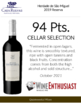 2019 Herdade de São Miguel Reserva – 94 points, Wine Enthusiast – Accolade Sell Sheet