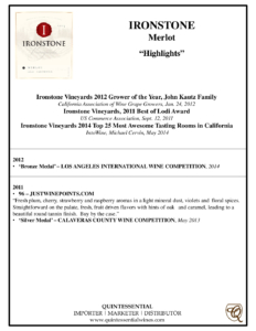 Ironstone Merlot – Press Highlights