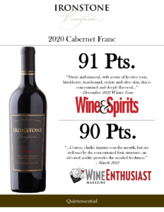 2020 Ironstone Reserve Cabernet Franc – Accolade Sell Sheet