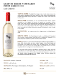 2022 Leaping Horse Pinot Grigio – Fact Sheet