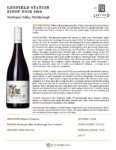 2020 Leefield Station Pinot Noir – Fact Sheet