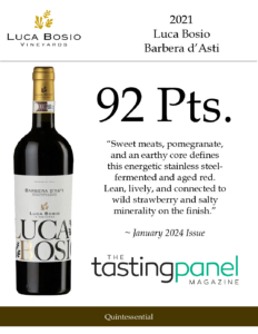 2021 Luca Bosio Barbera d’Asti DOCG – 92 points, Tasting Panel – Accolade Sell Sheet