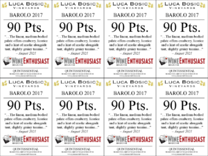 2017 Luca Bosio Barolo DOCG – 90 points, Wine Enthusiast – Shelftalker
