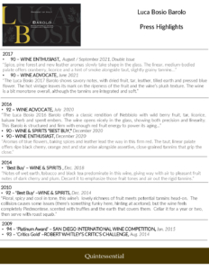 Luca Bosio Barolo DOCG – Press Highlights