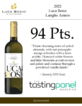2021 Luca Bosio Langhe Arneis DOC – 94 points,  Tasting Panel – Accolade Sell Sheet