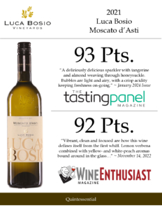 2021 Luca Bosio Moscato d’Asti DOCG – Accolades Sell Sheet