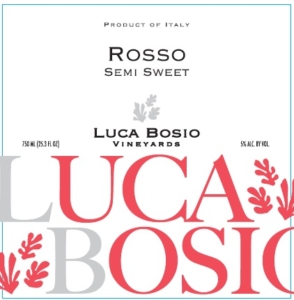 Luca Bosio Rosso Semi Sweet – Front Label