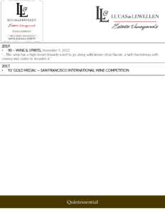 Lucas & Lewellen Chardonnay – Press Highlights