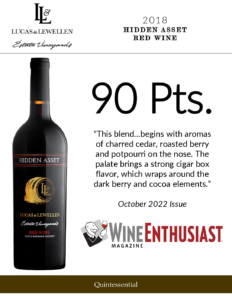 2018 Lucas & Lewellen Hidden Asset Red Wine – 90 points, Wine Enthusiast – Accolade Sell Sheet