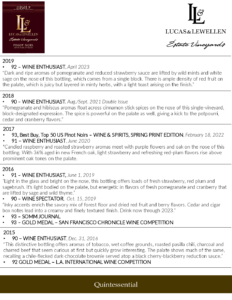 Lucas & Lewellen Pinot Noir Goodchild High 9 – Press Highlights
