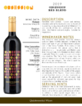 2019 Obsession Red Blend – Fact Sheet