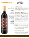 2020 Obsession Red Blend – Fact Sheet