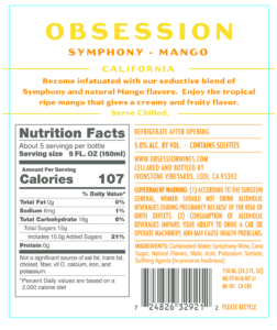 Obsession Symphony – Mango – Back Label