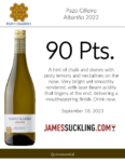 2022 Pazo Cilleiro Albariño – 90 points, James Suckling – Accolade Sell Sheet
