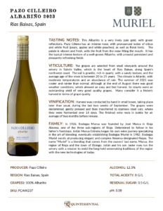 2023 Pazo Cilleiro Albariño – Fact Sheet