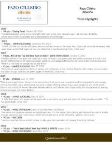 Pazo Cilleiro Albariño – Press Highlights