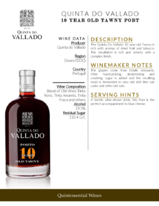 Quinta do Vallado 10 year Old Tawny – Fact Sheet