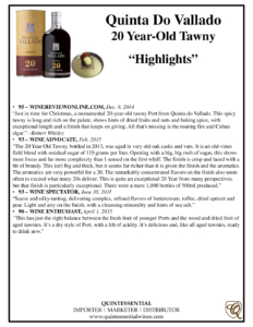 Quinta do Vallado 20 year Old Tawny – Press Highlights