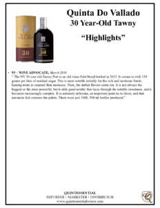 Quinta do Vallado 30 year Old Tawny – Press Highlights