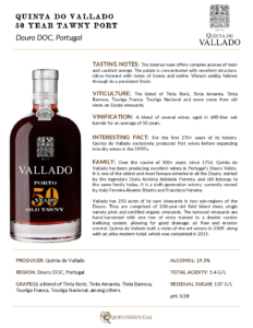Quinta do Vallado 50 Year Old Tawny – Fact Sheet