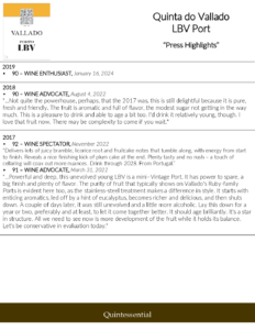 Quinta do Vallado LBV Port – Press Highlights
