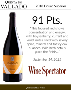 2018 Quinta do Vallado Superior Douro Red – 91 points, Wine Spectator – Accolade Sell Sheet