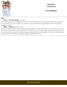 Revelation Chardonnay – Press Highlights