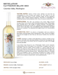 2023 Revelation Sauvignon Blanc – Fact Sheet