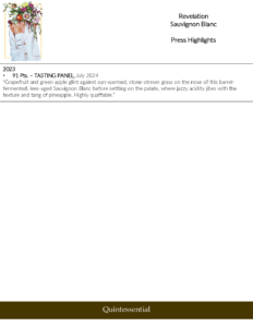 Revelation Sauvignon Blanc – Press Highlights