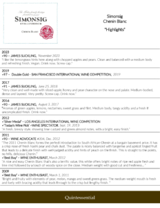 Simonsig Chenin Blanc – Press Highlights