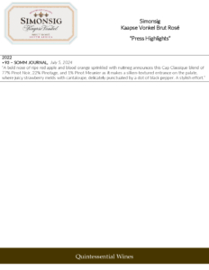 Simonsig Kaapse Vonkel Brut Rose – Press Highlights