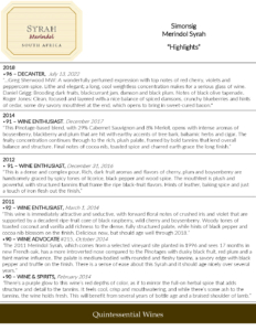 Simonsig Merindol Syrah – Press Highlights