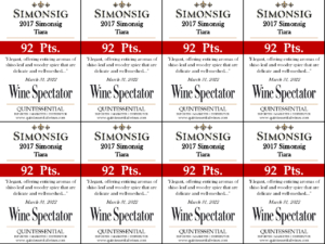 2017 Simonsig Tiara – 92 points, Wine Spectator – Shelftalker