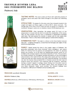 2022 Truffle Hunter Leda Bianco – Fact Sheet
