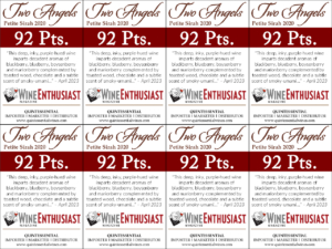 2020 Two Angels Petite Sirah – 92 points, Wine Enthusiast – Shelftalker