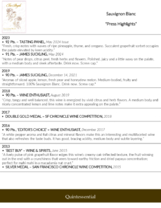 Two Angels Sauvignon Blanc – Press Highlights