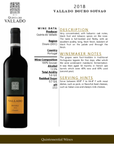 2018 Quinta do Vallado Douro Sousão – Fact Sheet