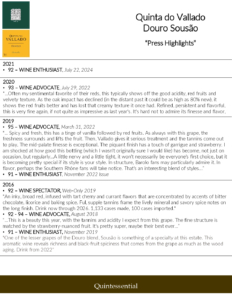 Quinta do Vallado Douro Sousão – Press Highlights