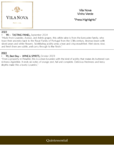 Vila Nova Vinho Verde – Press Highlights