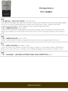 Viña Eguía Reserva – Press Highlights