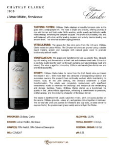 2020 Château Clarke – Fact Sheet