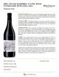 2022 Bel Colle Barbera d’Asti Superiore Nuwanda – Fact Sheet