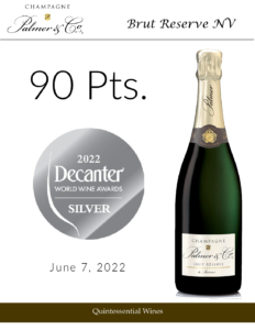 Champagne Palmer Brut Réserve – 90 points, Decanter 2022 – Accolade Sell Sheet