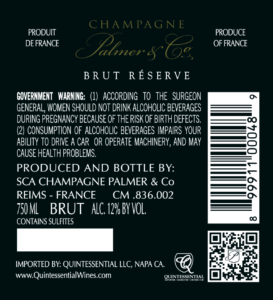 Champagne Palmer Brut Réserve – Back Label