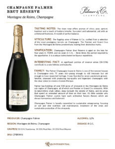 Champagne Palmer Brut Réserve – Fact Sheet
