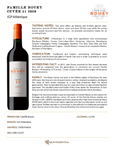 2020 Famille Bouey Cuvée 11 – Fact Sheet
