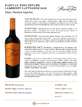 2023 Pascual Toso Estate Cabernet Sauvignon – Fact Sheet