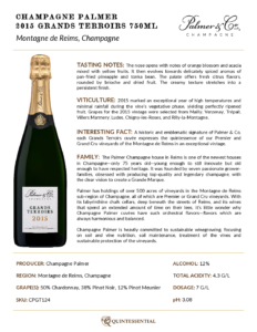 2015 Champagne Palmer Grands Terroirs – Fact Sheet